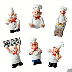 European-Style Cartoon Resin Chef Refrigerator Magnet