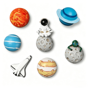 Creative 3D Astronaut and Planet Refrigerator Magnet