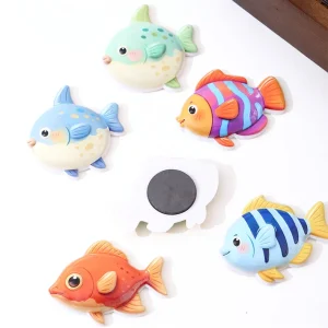 3D Resin Marine Animal Refrigerator Magnet Set (Set of 6)