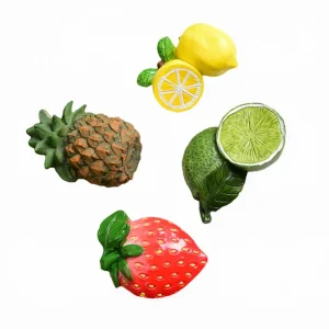 Creative 3D Fruit Resin Fridge Magnets (Set of 4)