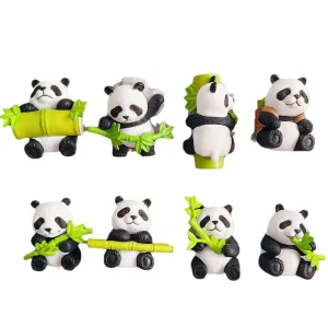 3D Cartoon-Style Panda Fridge Magnets (Set of 8)