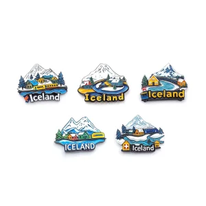 "Land of Ice and Snow" Series Metal Alloy Fridge Magnets (Set of 5)
